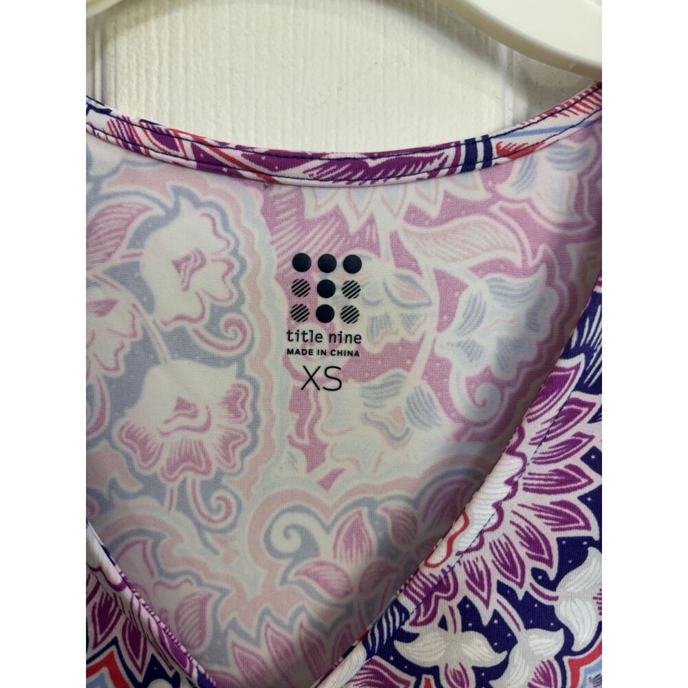 Title Nine Purple Floral Babydoll Diamalete Athletic Dress XS Stretch Pocket - Picture 4 of 8